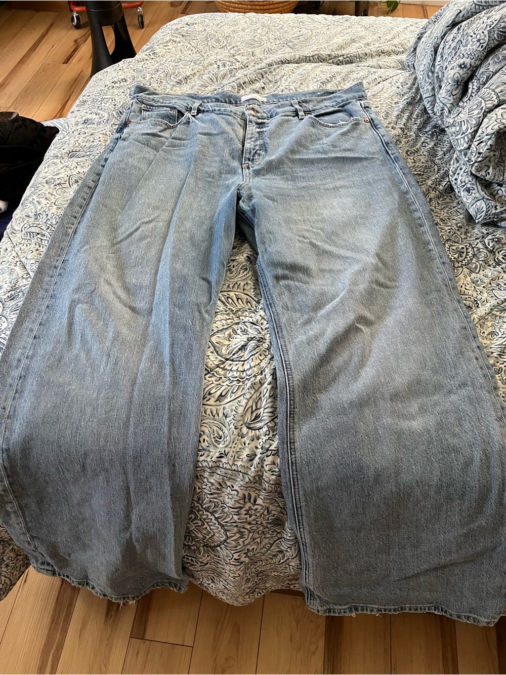 LOFT Light Blue Wide-Leg Denim Jeans